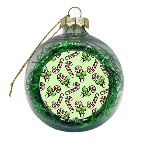 Christmas Candy Canes Pattern - xmas bauble by Amy Farmer