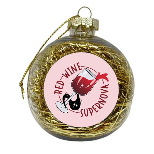 Red Wine Supernova - Chappell Roan - xmas bauble by Amy Farmer