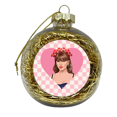 Love Taylor Check - xmas bauble by DOLLY WOLFE