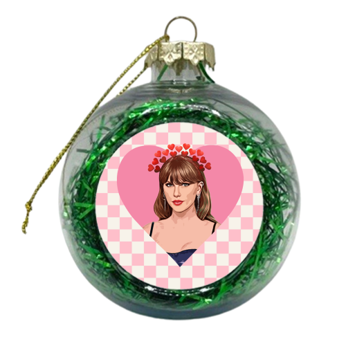 Love Taylor Check - xmas bauble by DOLLY WOLFE