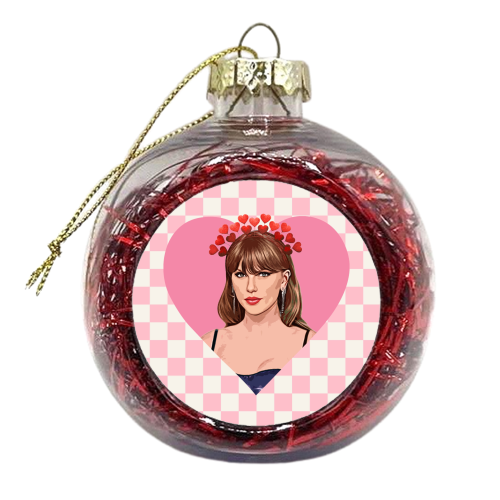 Love Taylor Check - xmas bauble by DOLLY WOLFE