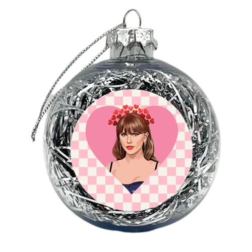 Love Taylor Check - xmas bauble by DOLLY WOLFE