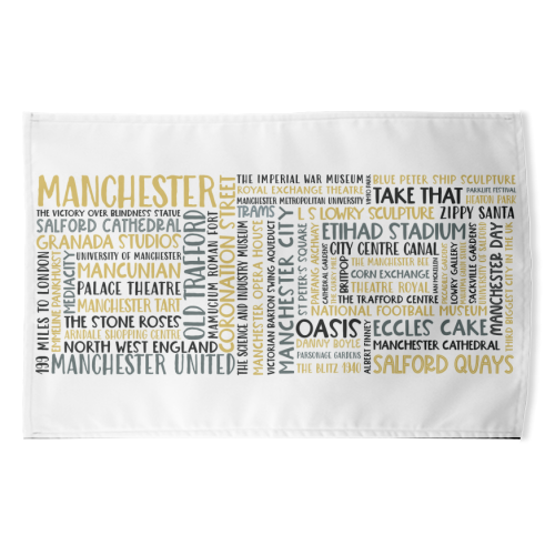 Manchester Square Design - funny tea towel by All About Words Designs