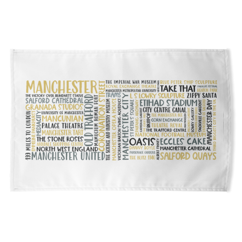 Manchester Square Design - funny tea towel by All About Words Designs