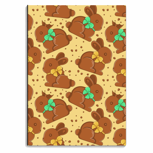 Chocolate Bunnies - Easter Pattern - personalised A4, A5, A6 notebook by Amy Farmer