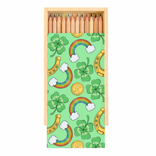 St Patricks Day Pattern - Coloured Pencils with Box by Amy Farmer