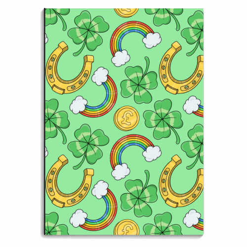 St Patricks Day Pattern - personalised A4, A5, A6 notebook by Amy Farmer