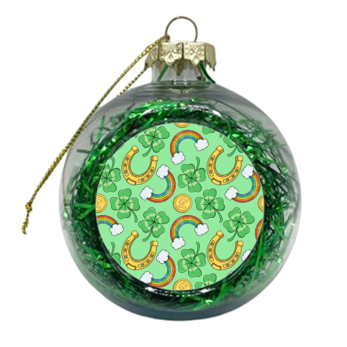 St Patricks Day Pattern - xmas bauble by Amy Farmer