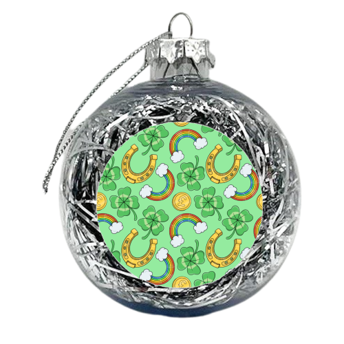 St Patricks Day Pattern - xmas bauble by Amy Farmer
