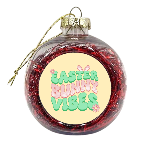Easter Bunny Vibes - xmas bauble by Amy Farmer