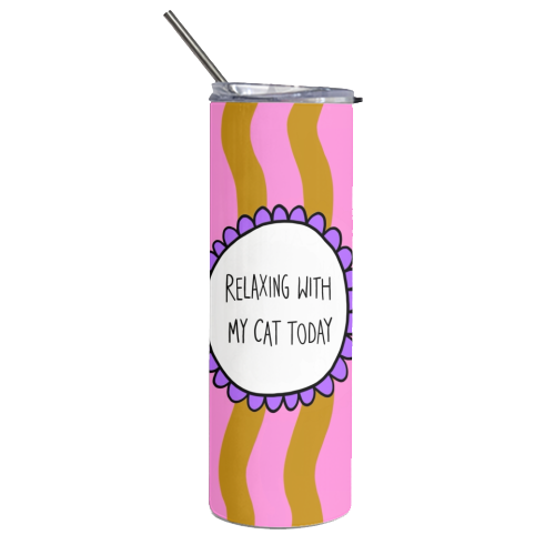 Relaxing With My Cat - Tumbler by The Paper Tail