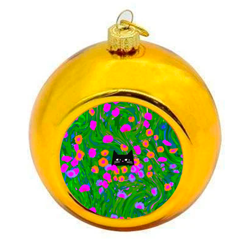 Meadow Cat - colourful christmas bauble by The Paper Tail