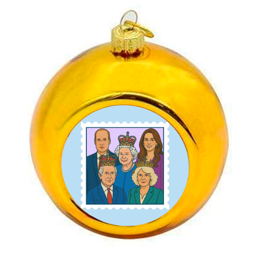The Royal Stamp - colourful christmas bauble by Ms Doodle