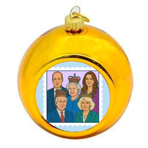 The Royal Stamp - colourful christmas bauble by Ms Doodle