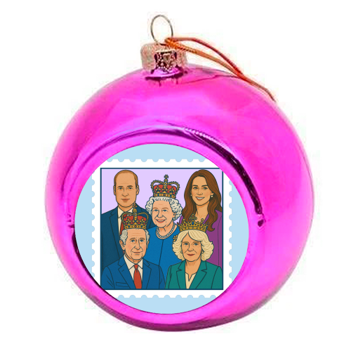 The Royal Stamp - colourful christmas bauble by Ms Doodle