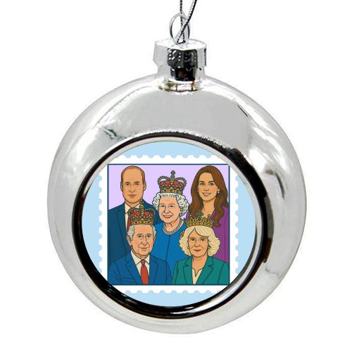 The Royal Stamp - colourful christmas bauble by Ms Doodle