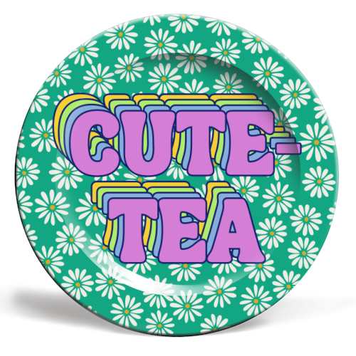 Cute-Tea - ceramic dinner plate by Nida Designs