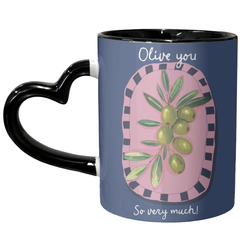Olive You So Much - unique mug by Giddy Kipper