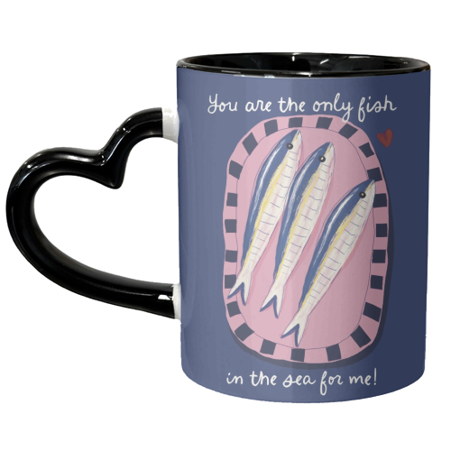 Only fish in the sea for me - unique mug by Giddy Kipper