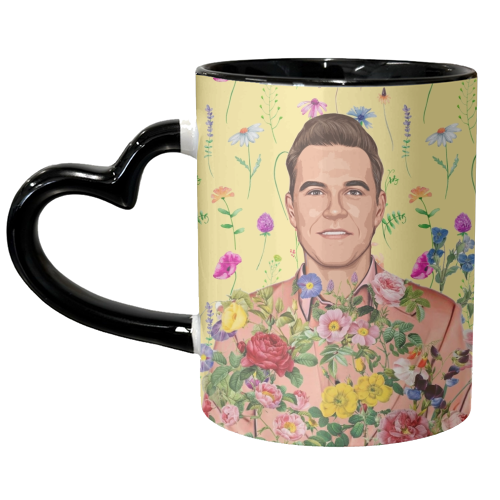 Floral Robbie - unique mug by DOLLY WOLFE