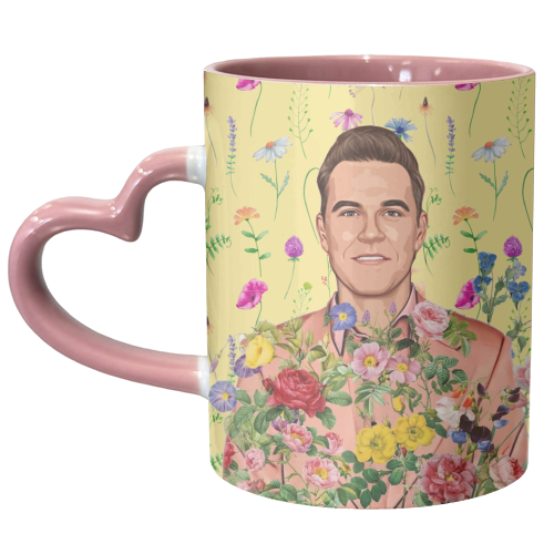 Floral Robbie - unique mug by DOLLY WOLFE