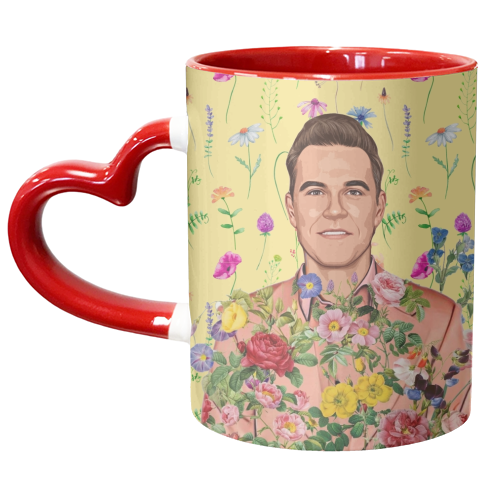 Floral Robbie - unique mug by DOLLY WOLFE