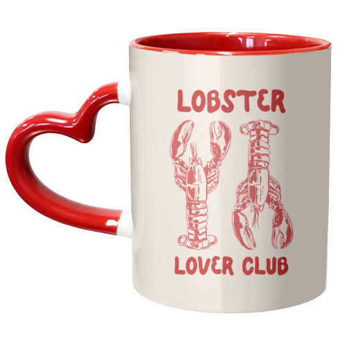 Lobster Lover Club – Fun Seafood Illustration - unique mug by EZbie