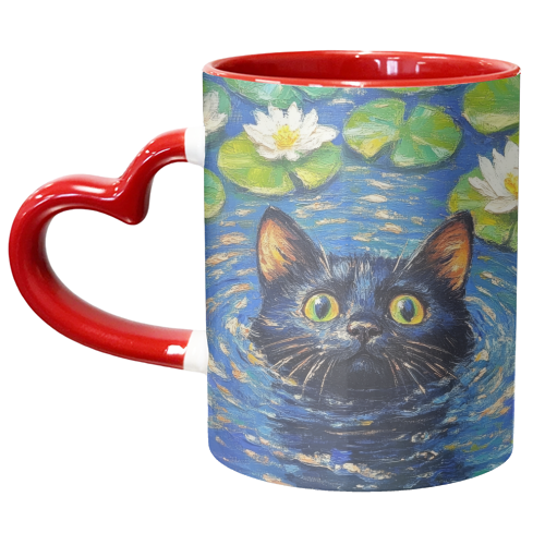 Black water Lilly - unique mug by DejaReve