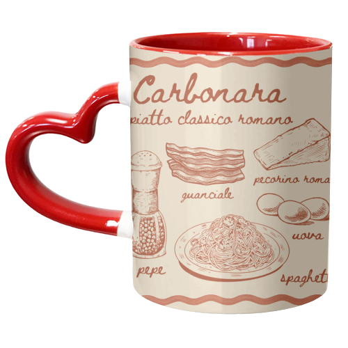 Carbonara - unique mug by Ms Doodle