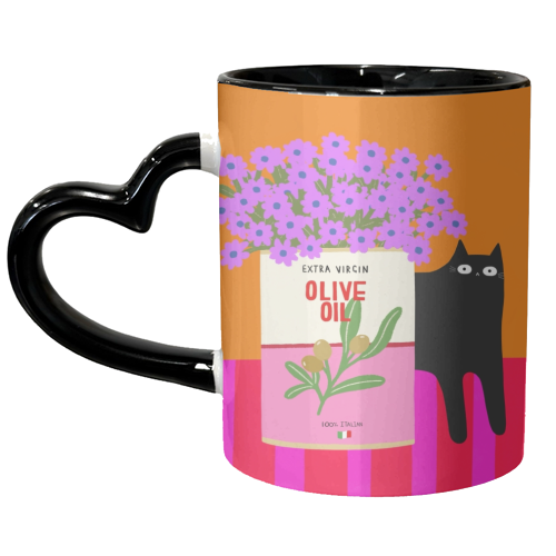 Flowers And Olive Oil - unique mug by The Paper Tail