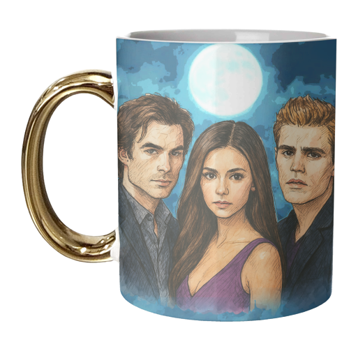 Moonlit Vampires - unique mug by Ms Doodle