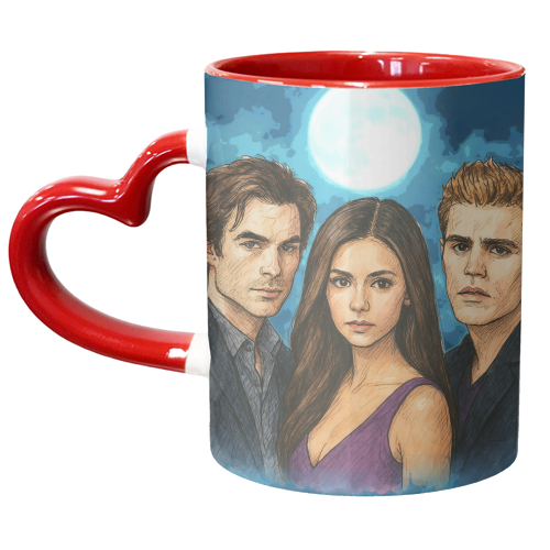 Moonlit Vampires - unique mug by Ms Doodle