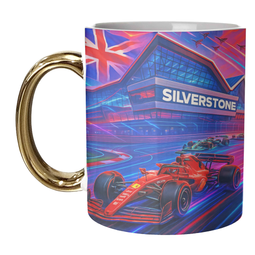 Neon Race Track - unique mug by Ms Doodle