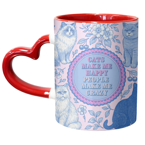 Cats Make Me Happy - unique mug by Lilly Rose