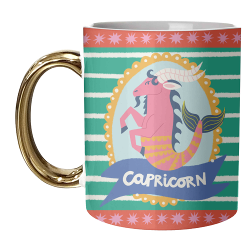 Capricorn Star Sign Design - unique mug by AbiGoLucky