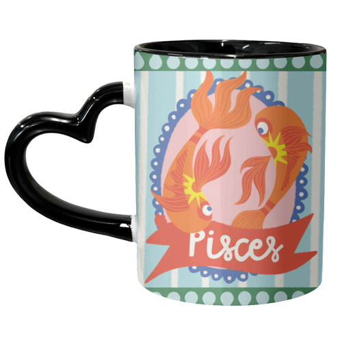 Pisces Star Sign Design - unique mug by AbiGoLucky