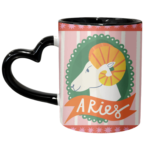 Aries Astrology Star Sign Design - unique mug by AbiGoLucky