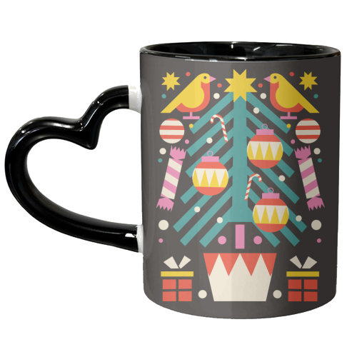 Christmas Tree Geometric Design - unique mug by AbiGoLucky