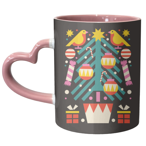 Christmas Tree Geometric Design - unique mug by AbiGoLucky