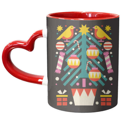 Christmas Tree Geometric Design - unique mug by AbiGoLucky