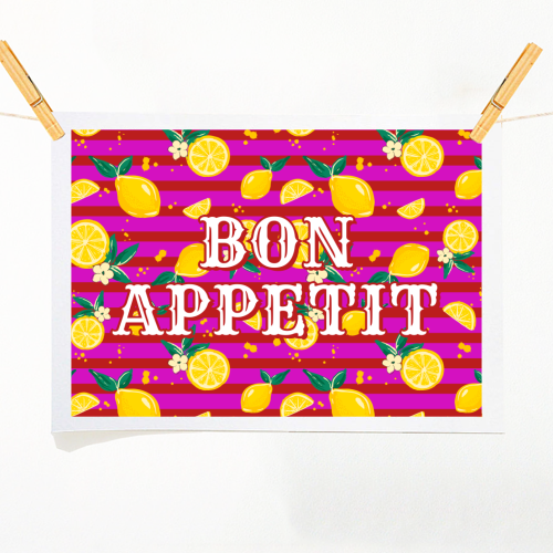 Bon Appetit - A1 - A4 art print by Nida Designs