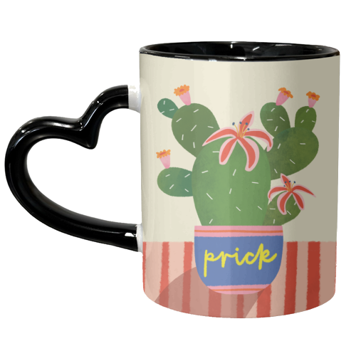 Bold Bright Prick Funny Cactus Illustration Design - unique mug by AbiGoLucky