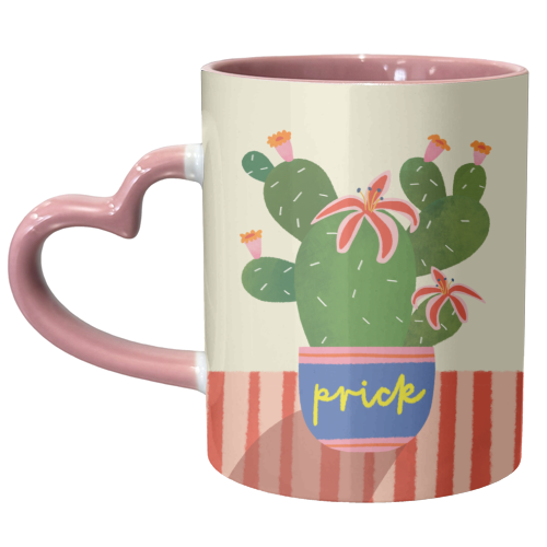 Bold Bright Prick Funny Cactus Illustration Design - unique mug by AbiGoLucky