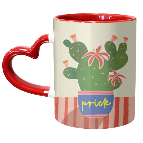 Bold Bright Prick Funny Cactus Illustration Design - unique mug by AbiGoLucky