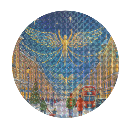 Regent Street Lights - Circle Sticker by Ms Doodle