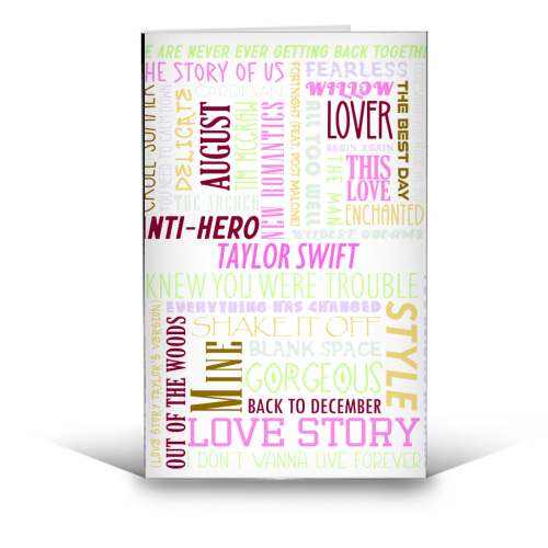 Taylor Songs - funny greeting card by All About Words Designs
