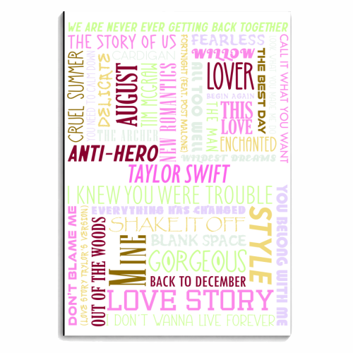 Taylor Songs - personalised A4, A5, A6 notebook by All About Words Designs