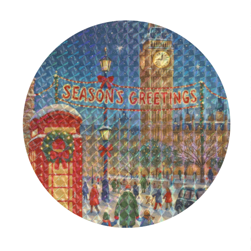 Christmas in London - Circle Sticker by Ms Doodle