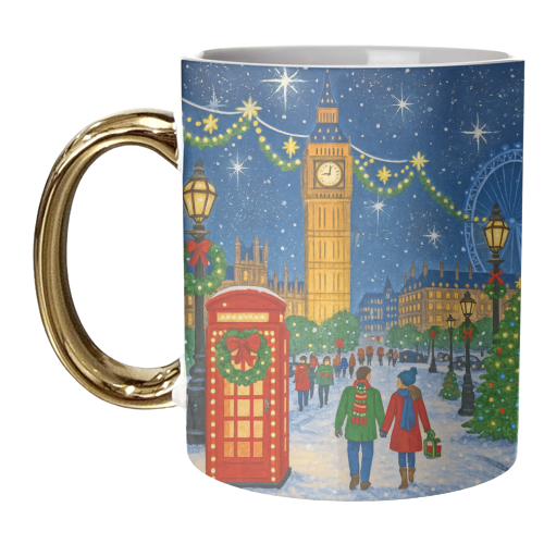Christmas in London - unique mug by Ms Doodle