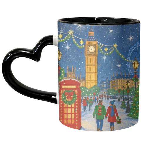 Christmas in London - unique mug by Ms Doodle